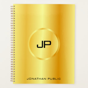 Imitate Gold Moderne elegante Monogram Trendy Temp Planer