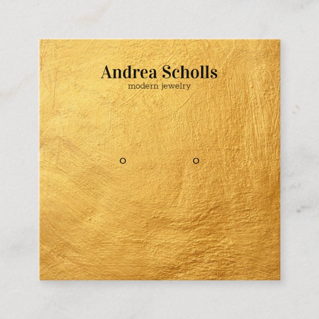 Imitate GOLD Moderne, feine Schmuckstücke Erdring  Quadratische Visitenkarte (Vorderseite)