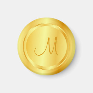Imitate Gold Moderne Monogramm Elegante Vorlage Magnet