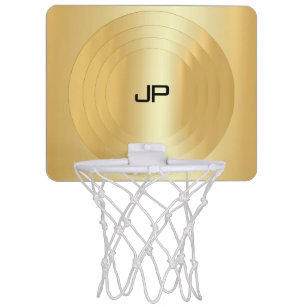 Imitate Gold Monogram Template Trendy Personalisie Mini Basketball Netz