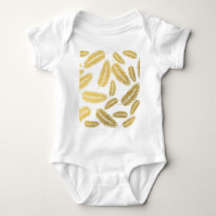 Imitate Gold Palm Blätter Muster Baby Strampler