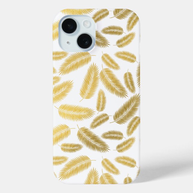Imitate Gold Palm Blätter Muster Case-Mate iPhone Hülle (Rückseite)