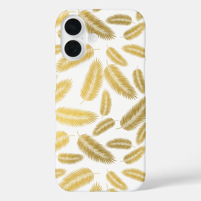 Imitate Gold Palm Blätter Muster Case-Mate iPhone Hülle (Rückseite)