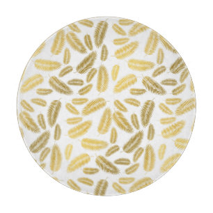 Imitate Gold Palm Blätter Muster Sherpa Blanket Ac Schneidebrett