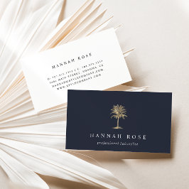 Imitate Gold Palm Tree Logo Visitenkarte