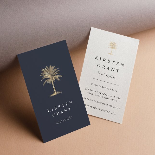 Imitate Gold Palm Tree Logo Visitenkarte (Von Creator hochgeladen)