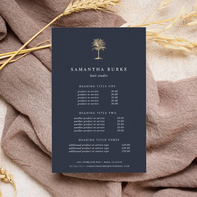 Imitate Gold Palm Tree | Preise und Dienstleistung Flyer (Von Creator hochgeladen)