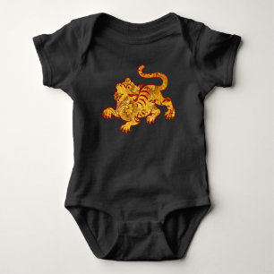 Imitate Gold Pattern Tiger Baby Strampler