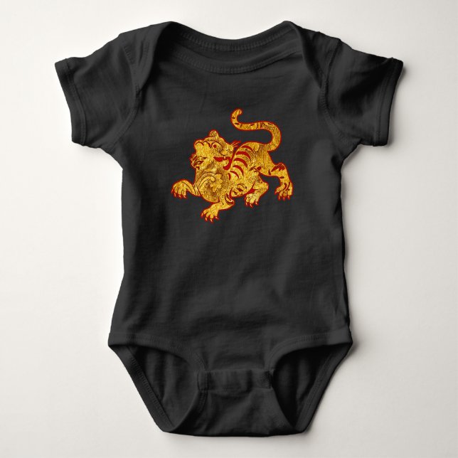 Imitate Gold Pattern Tiger Baby Strampler (Vorderseite)