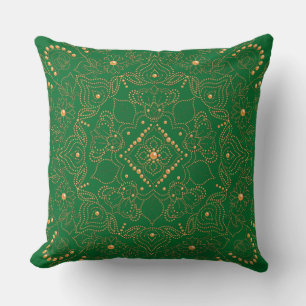 Imitate Gold Pearl Bead Mandala Print Kissen