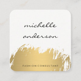 Imitate Gold Pinselgrau Quadratische Visitenkarte