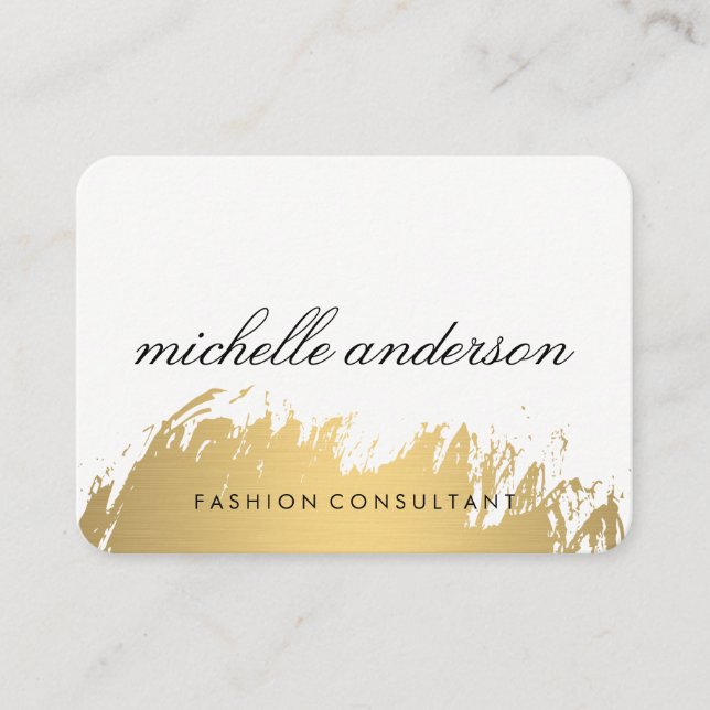 Imitate Gold Pinselgrau Visitenkarte (Vorderseite)