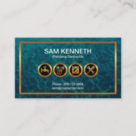 Imitate Gold Plumbing Icons Grenzüberschwemmungswa Visitenkarte