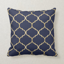 Imitate Gold Quatrefolienmuster Blau