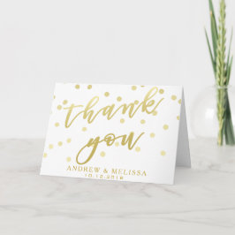Imitate Gold Script & Confetti - Dankeschön Karte