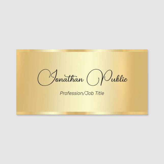 Imitate Gold-Script-Vorlage Kalligraphischer Name Namensschild (Vorderseite)