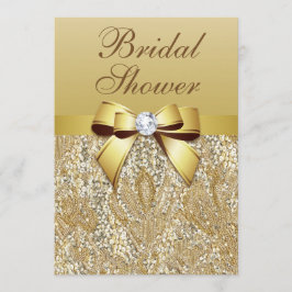 Imitate Gold Sequenzen und Bow Brautparty Einladung