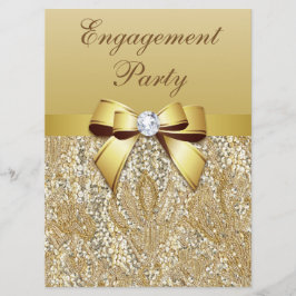 Imitate Gold Sequenzen und Bow Engagement Party Einladung