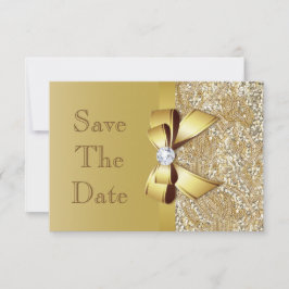 Imitate Gold Sequins Leben gerufen und Bow Wedding Save The Date