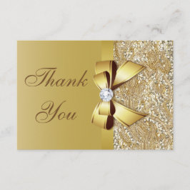 Imitate Gold Sequins und Bow Wedding Vielen Dank Dankeskarte