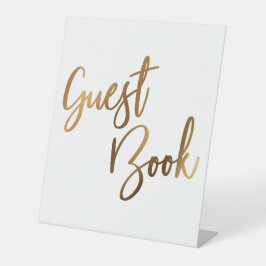 Imitate Gold Simple Typografy Gästebuch Sockelschild