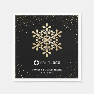 Imitate Gold Snowflakes Firmenlogo Weihnachten Serviette