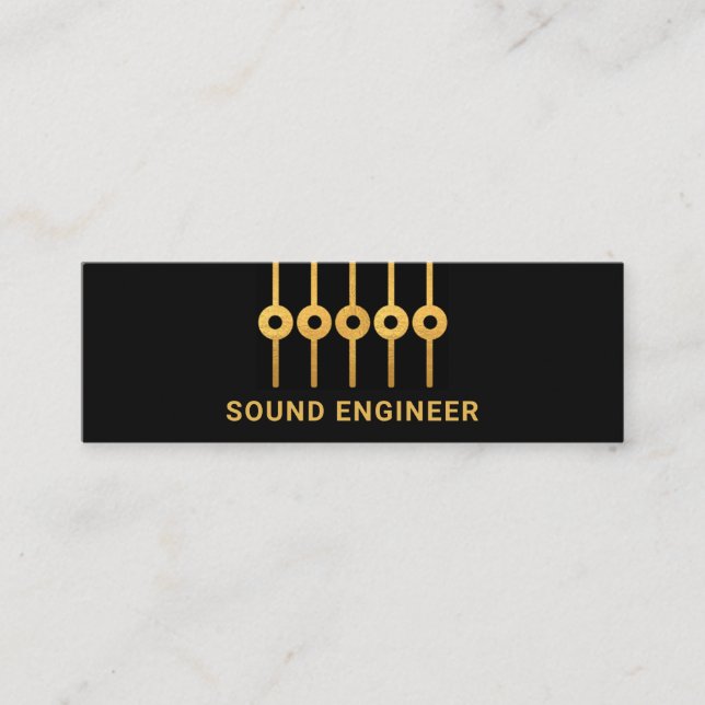 Imitate Gold Sound Equalizer Panel Audio Mini Visitenkarte (Vorderseite)