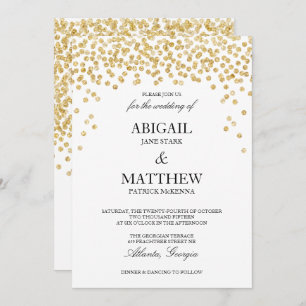 Imitate Gold Sparkle Confetti Hochzeit Einladung