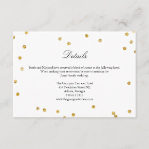 Imitate Gold Sparkle Confetti Wedding Details Kart Begleitkarte