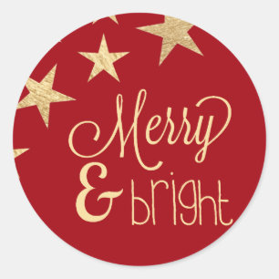 Imitate Gold Star   Merry & Bright Holiday Sticker