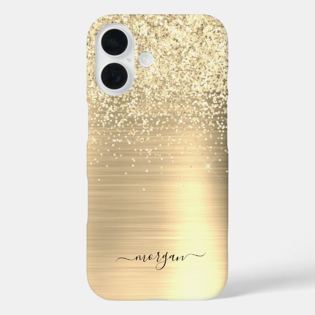 Imitate Gold-Steine, Glitzer, Name des Drehbuchs Case-Mate iPhone Hülle (Rückseite)