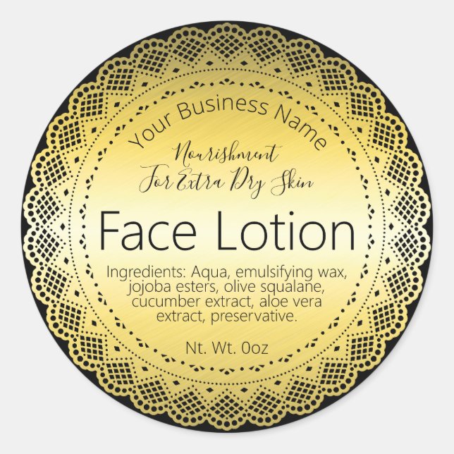 Imitate Gold Sticker Label Handmade Moisturizer (Vorderseite)