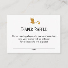 Imitate Gold Stork Baby Duschkabine Windeln Raffle