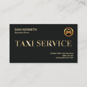 Imitate Gold Taxi Service Slogan Cab Service Visitenkarte