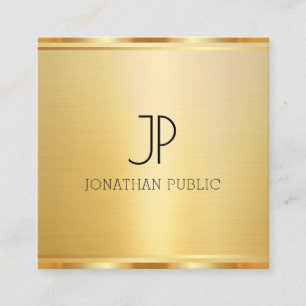 Imitate Gold Template Elegant Moderne Berufliche Quadratische Visitenkarte