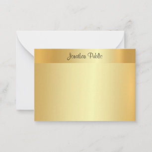 Imitate Gold Template Handgeschriebener Skriptname Mitteilungskarte