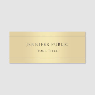 Imitate Gold Trendy Elegante Glamour Template Namensschild