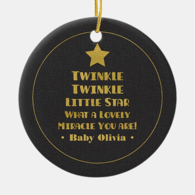 Imitate Gold Twinkle Twinkle Little Star Kinderzim Keramikornament (Vorne)