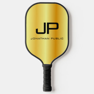 Imitate Gold Two Sides Monogram Elegant Template Pickleball Schläger