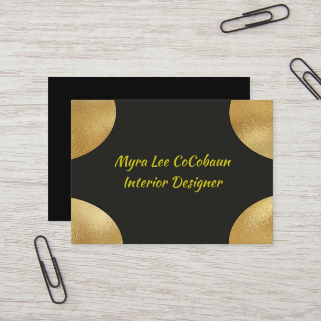 Imitate Gold und Black Business Card Visitenkarte (Vorderseite/Rückseite Beispiel)