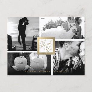 Imitate Gold Vielen Dank für Ihre Hochzeit 4 Foto  Postkarte