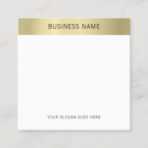 Imitate Gold Weiß Elegante Moderne Minimalistische Quadratische Visitenkarte