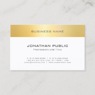 Imitate Gold Weiß Elegante Moderne Minimalistische Visitenkarte