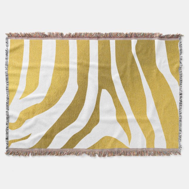 Imitate Gold Zebra Print Stripes Muster Decke (Vorderseite)