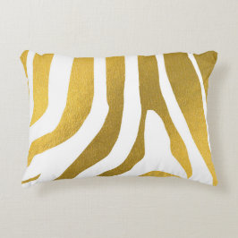 Imitate Gold Zebra Print Stripes Muster Dekokissen