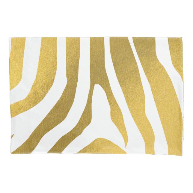 Imitate Gold Zebra Print Stripes Muster Kissenbezug (Vorderseite)