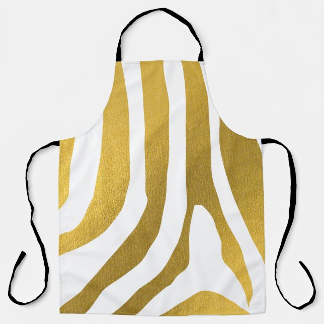 Imitate Gold Zebra Print Stripes Muster Schürze (Vorderseite)