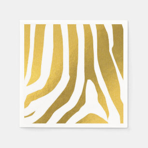 Imitate Gold Zebra Print Stripes Muster Serviette