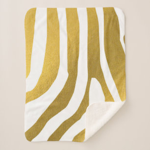 Imitate Gold Zebra Print Stripes Muster Sherpadecke