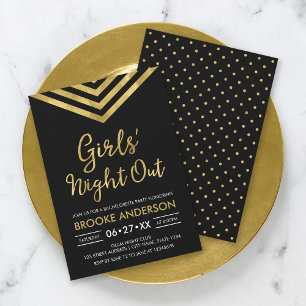 Imitate Gold Zickzack Bachelorette Girls Night Out Einladung